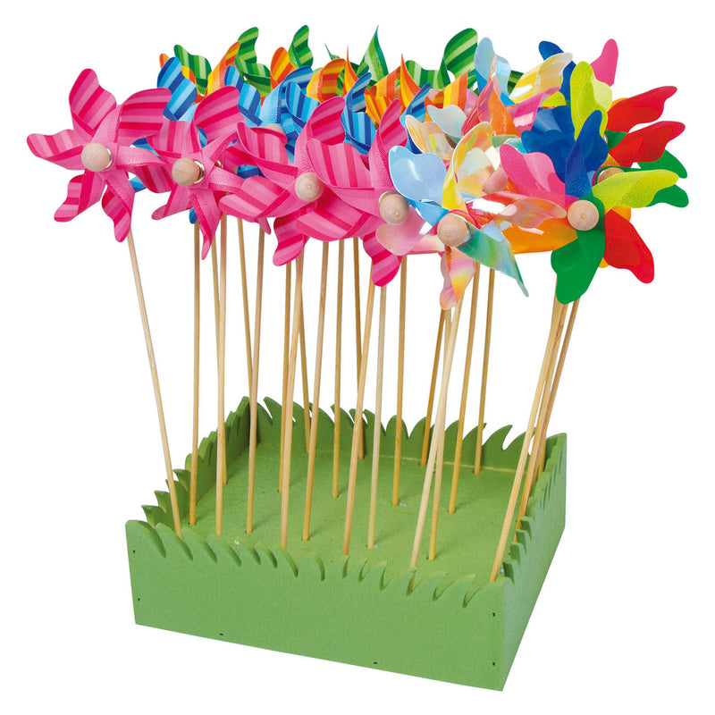 Load image into Gallery viewer, Small foot - windmolen met houten stok 28cm, 24st.
