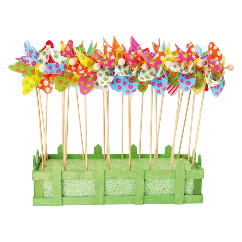Load image into Gallery viewer, Small foot - houten windmolen bloemen 28cm, 24st.

