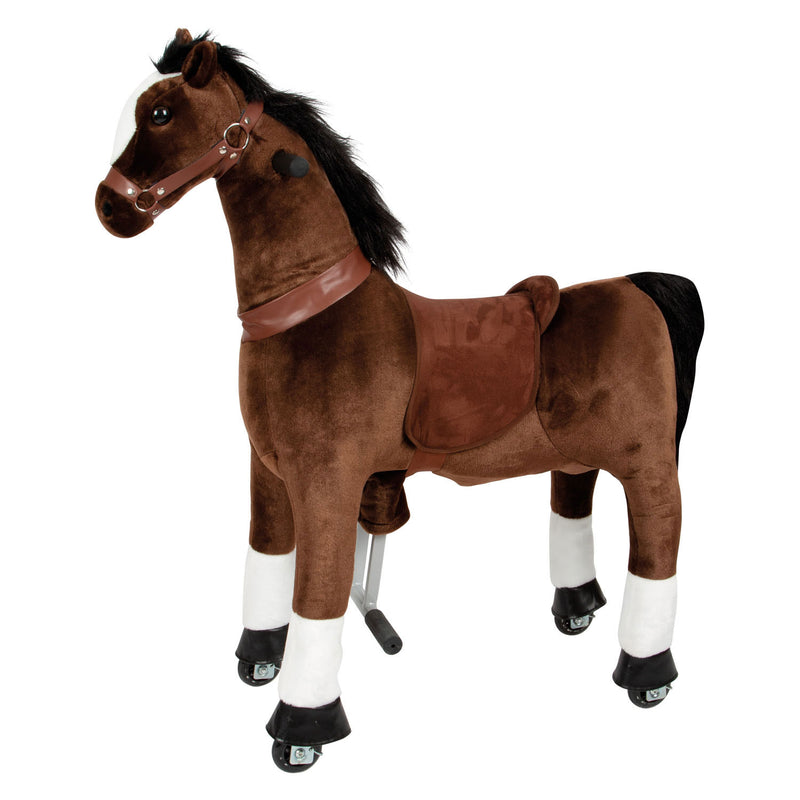 Load image into Gallery viewer, Small foot - hobbelpaard op wielen bruin
