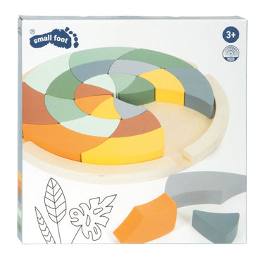 Small foot - houten vormenpuzzel safari rond, 24st.
