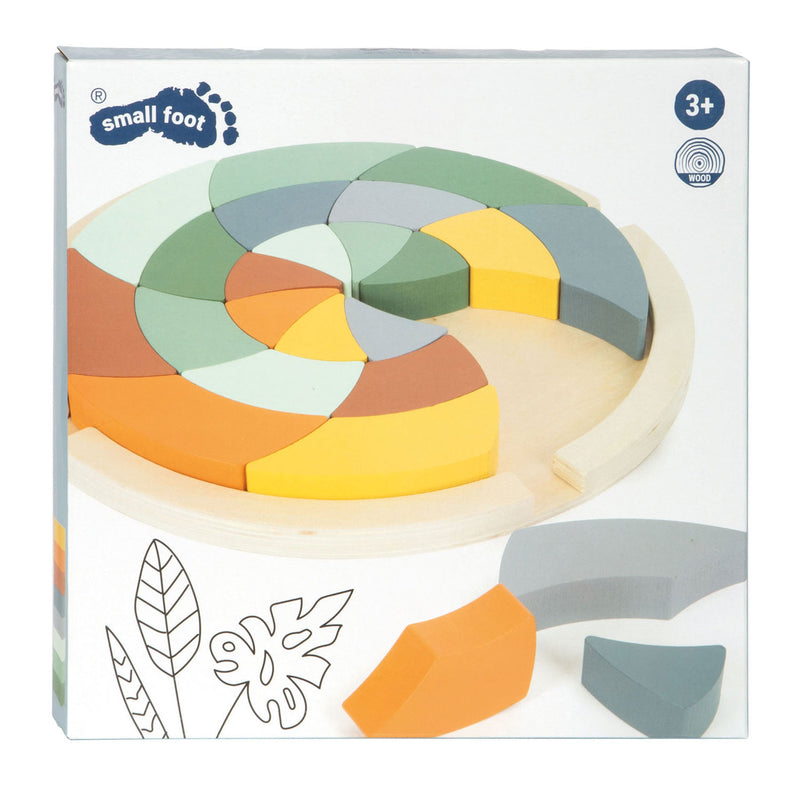 Load image into Gallery viewer, Small foot - houten vormenpuzzel safari rond, 24st.
