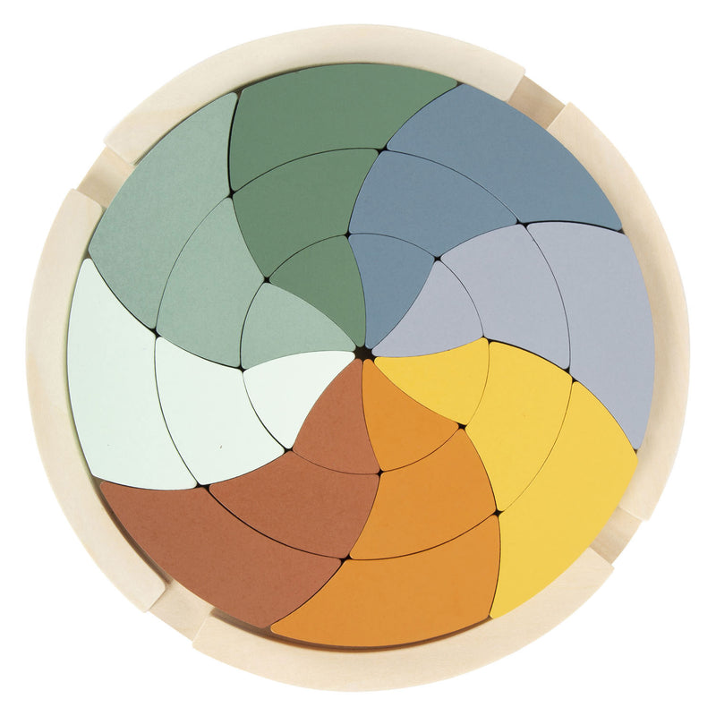 Load image into Gallery viewer, Small foot - houten vormenpuzzel safari rond, 24st.
