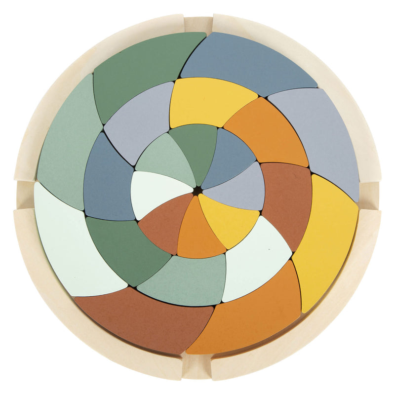 Load image into Gallery viewer, Small foot - houten vormenpuzzel safari rond, 24st.
