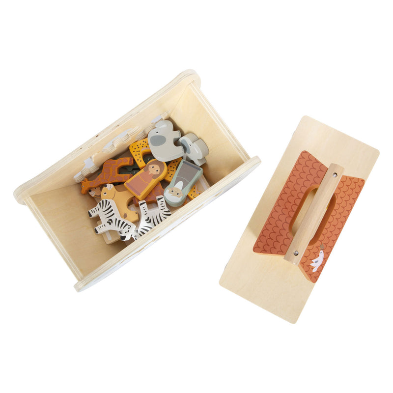 Load image into Gallery viewer, Small foot - houten vormenstoof ark van noach safari, 15dlg.
