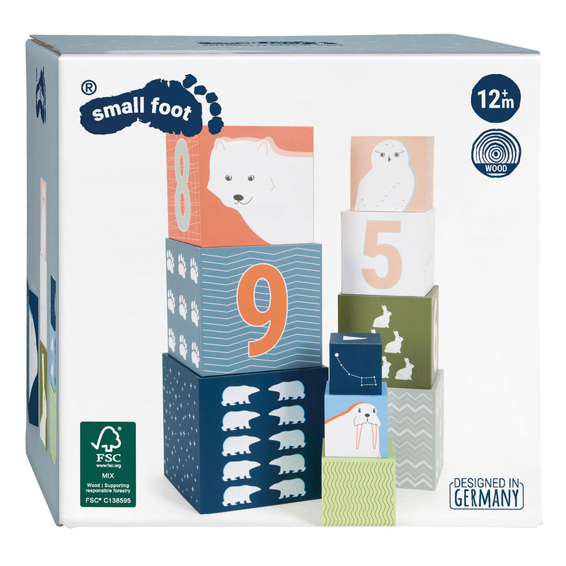 Load image into Gallery viewer, Small Foot Stapelblokken Karton Arctic, 10dlg.
