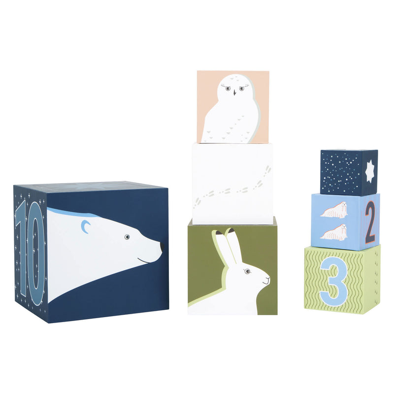 Load image into Gallery viewer, Small Foot Stapelblokken Karton Arctic, 10dlg.
