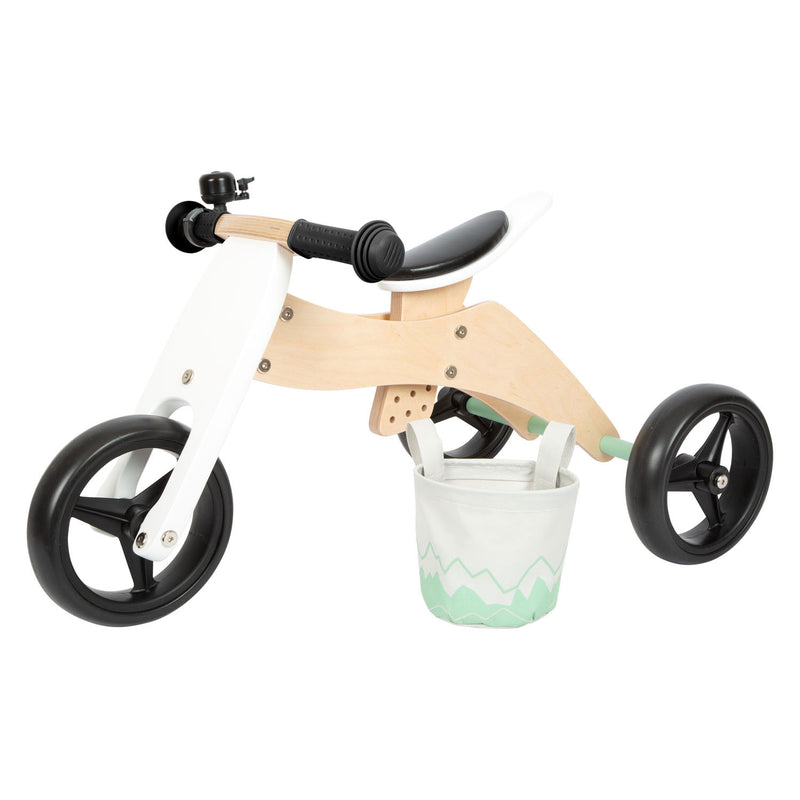 Afbeelding laden in galerijviewer, Small Foot - Houten Training Driewieler Loopfiets 2in1 Saliegroen
