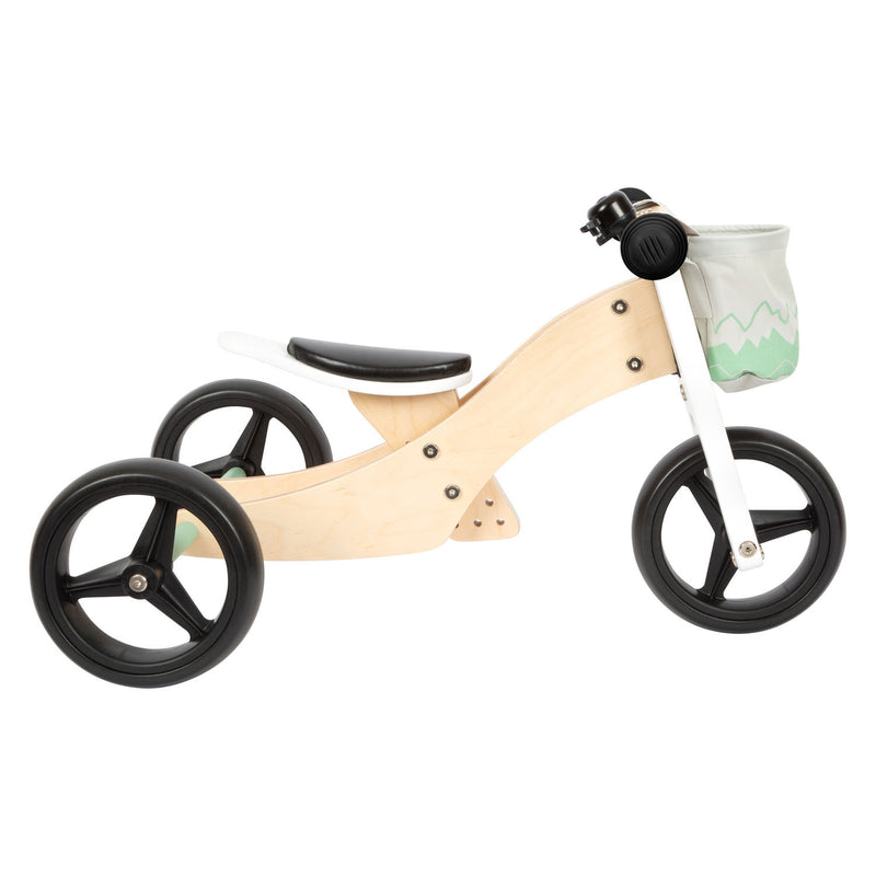 Afbeelding laden in galerijviewer, Small Foot - Houten Training Driewieler Loopfiets 2in1 Saliegroen

