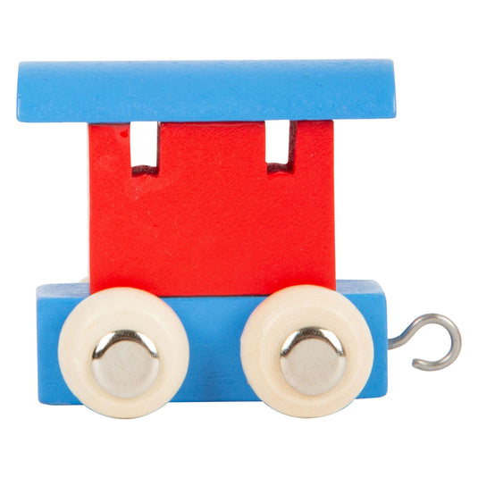 Small foot - houten lettertrein wagon rood blauw