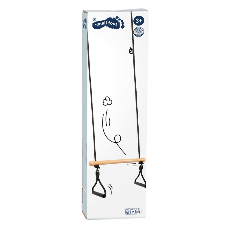 Laden Sie das Bild in Galerie -Viewer, Small foot - houten trapezeschommel met gymnastiekringen black line
