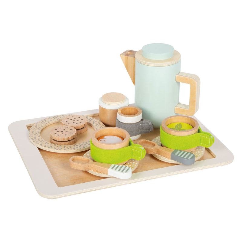 Afbeelding laden in galerijviewer, Small foot - houten speelkeuken koffie- en theeservies
