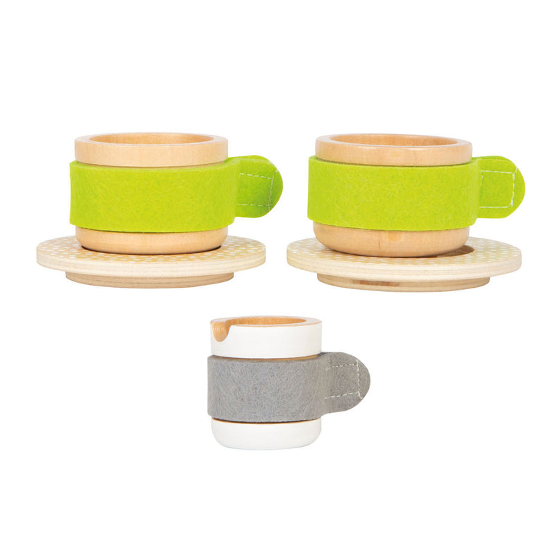 Laden Sie das Bild in Galerie -Viewer, Small foot - houten speelkeuken koffie- en theeservies
