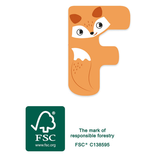 Small foot - houten dieren kinderletter - f