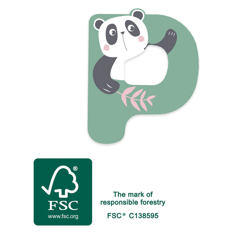 Load image into Gallery viewer, Small foot - houten dieren kinderletter - p
