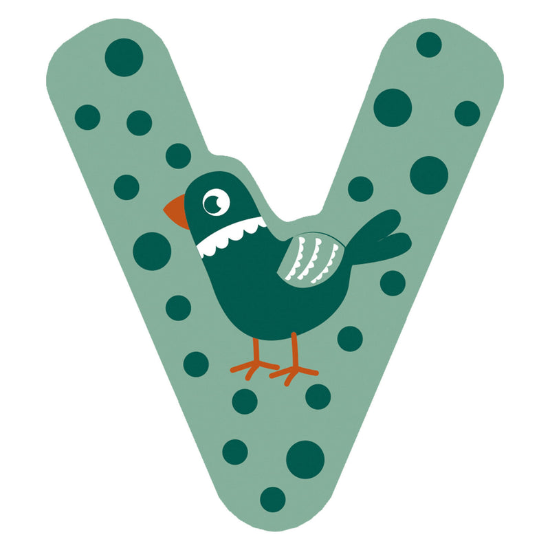 Load image into Gallery viewer, Small foot - houten dieren kinderletter - v
