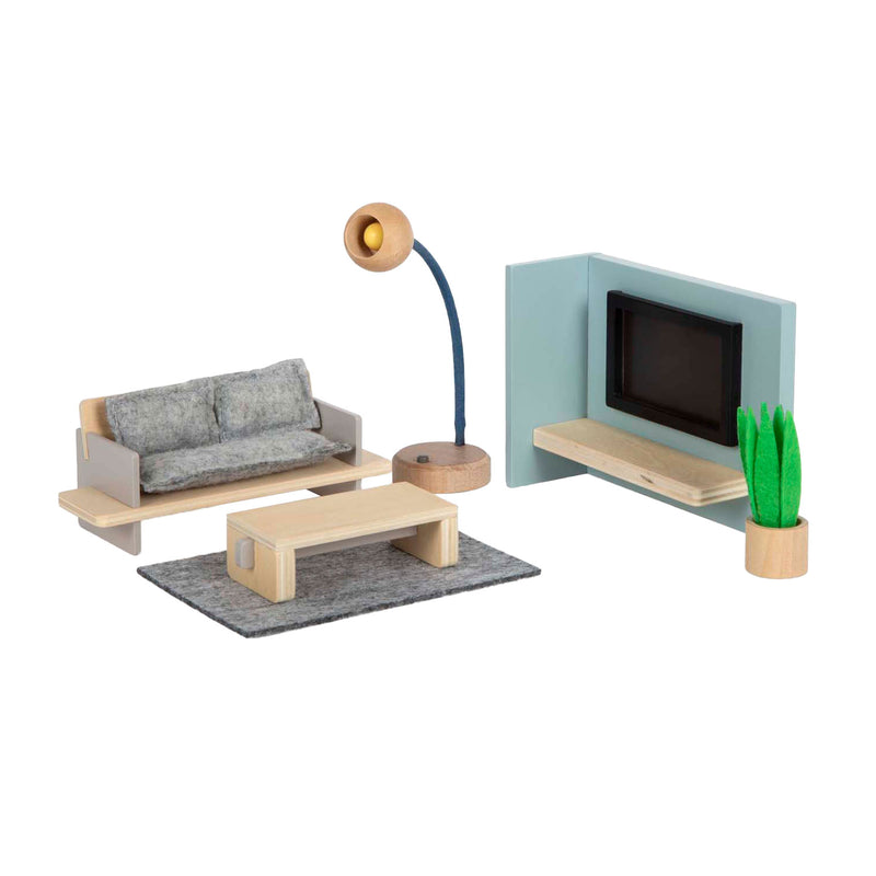 Afbeelding laden in galerijviewer, Small foot - houten poppenhuis meubeltjes woonkamer
