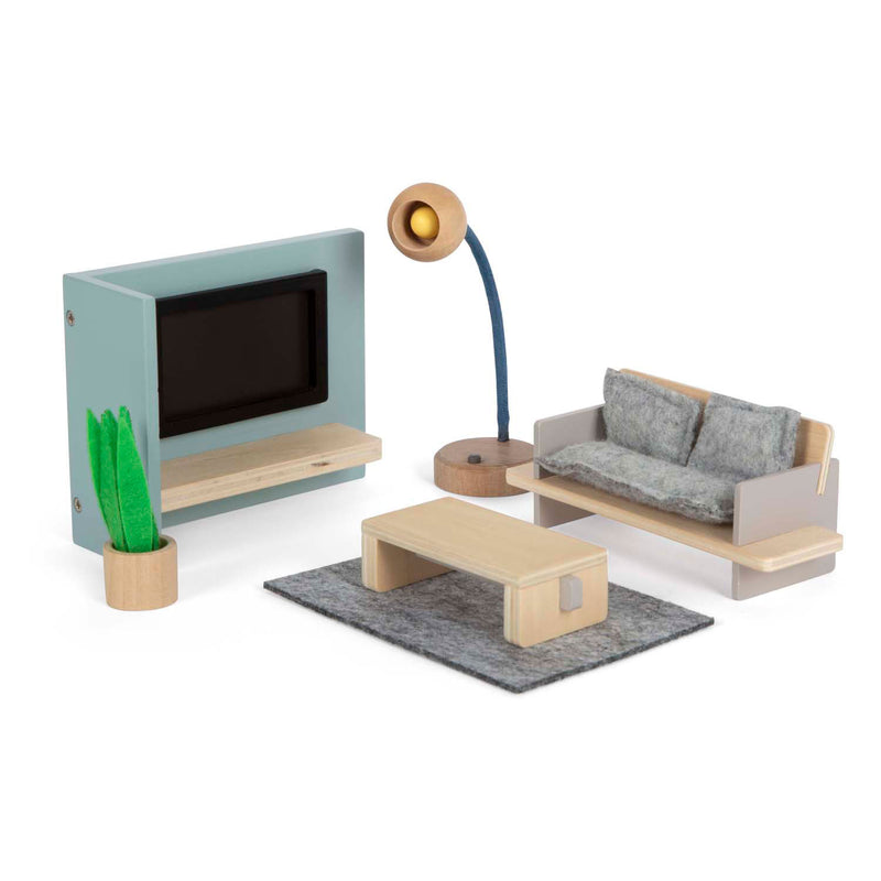 Afbeelding laden in galerijviewer, Small foot - houten poppenhuis meubeltjes woonkamer
