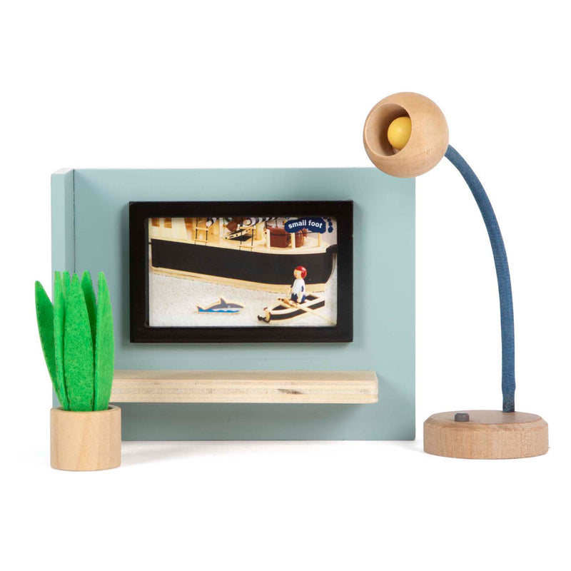 Afbeelding laden in galerijviewer, Small foot - houten poppenhuis meubeltjes woonkamer
