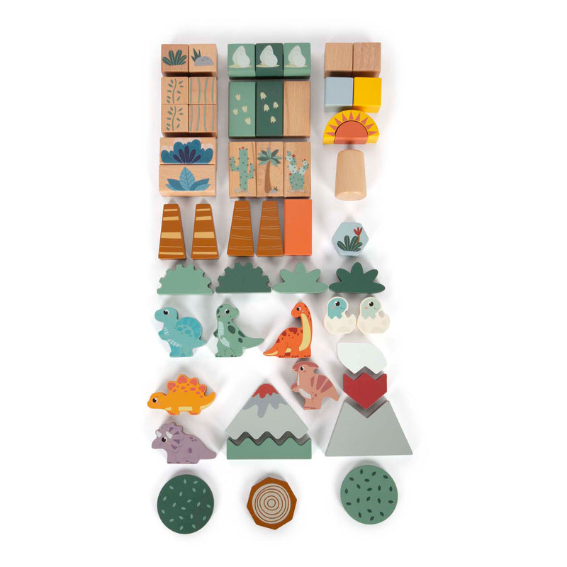 Load image into Gallery viewer, Small foot - houten bouwblokken dino, 50dlg.
