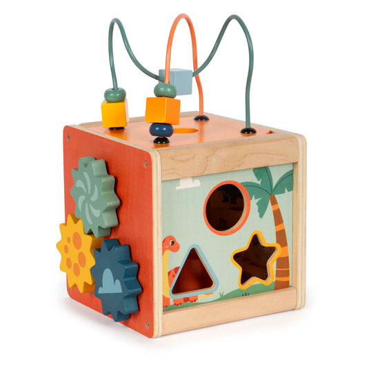 Small foot - houten activiteitenkubus motoriekspiraal dino