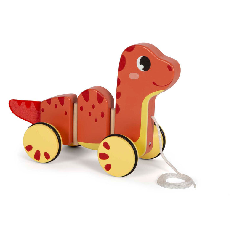Afbeelding laden in galerijviewer, Small foot - houten trekfiguur dino
