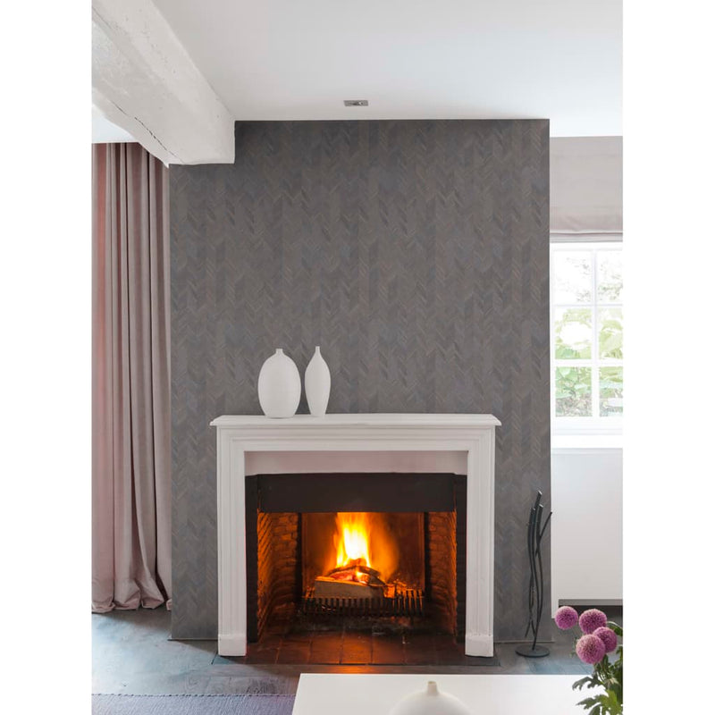 Load image into Gallery viewer, DUTCH WALLCOVERINGS DUTCH WALLCOVERINGS Behang Fishbone bruin en goudkleurig
