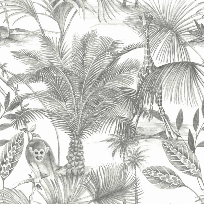 Load image into Gallery viewer, DUTCH WALLCOVERINGS DUTCH WALLCOVERINGS Behang Kidatu grijs en wit
