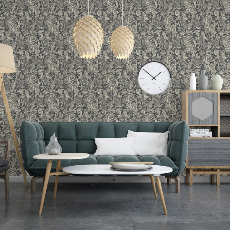 Load image into Gallery viewer, Dutch wallcoverings behang mae zwart en beige
