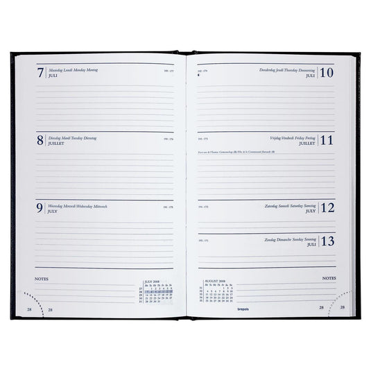 Brepols bureauagenda saturnus week 2026 lima zwart 13x21 cm