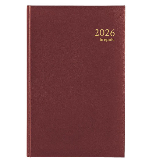 Brepols bureauagenda saturnus 1 dag 2026 lima rood 13x21cm