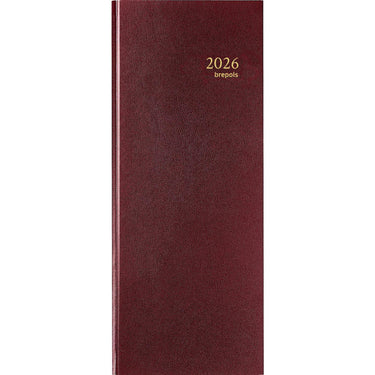 Brepols bureauagenda saturnus lang 1 dag 2026 lima bordeaux 13x33cm
