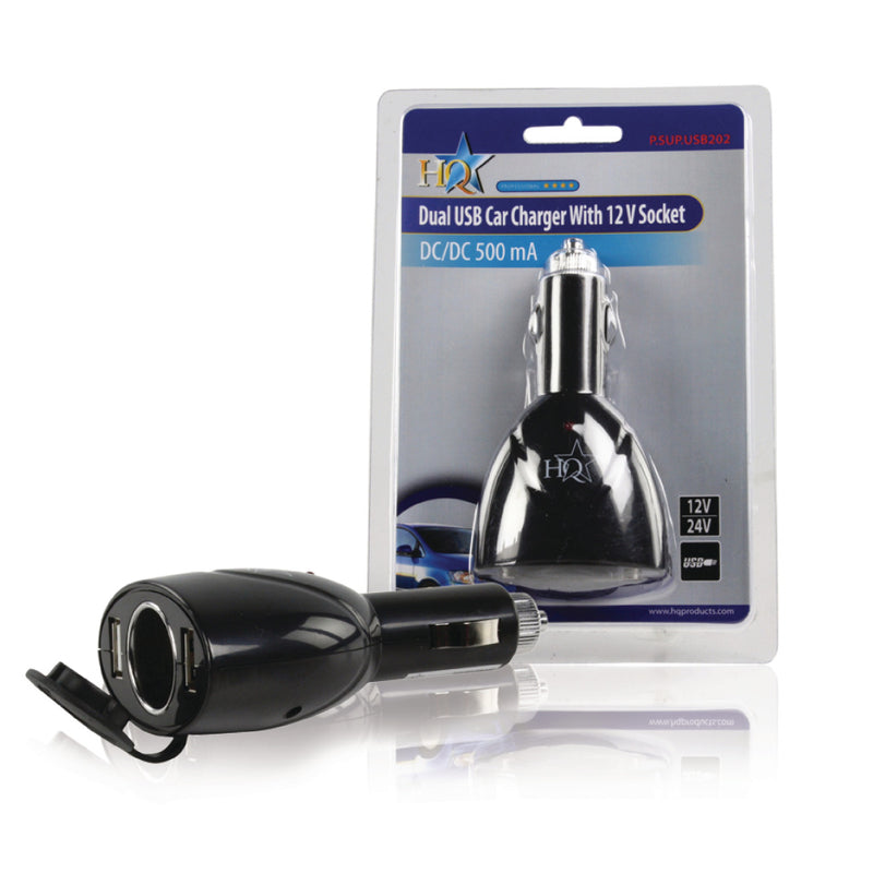 Load image into Gallery viewer, Hq p. sup. usb202 dubbele usb autolader met 12 v aansluiting
