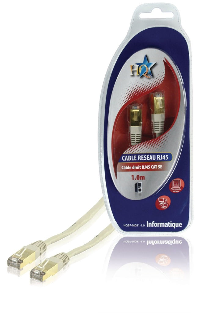 Load image into Gallery viewer, Hq bf-m081-1.0 cat5e utp netwerkkabel rj45 (8 8) male - rj45 (8 8) male 1.00 m grijs
