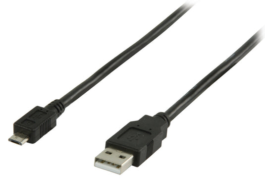 Valueline vlcp60500b05 usb 2.0 usb a male - usb micro b male kabel 0,50 m zwart
