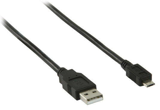 Valueline vlcp60500b05 usb 2.0 usb a male - usb micro b male kabel 0,50 m zwart