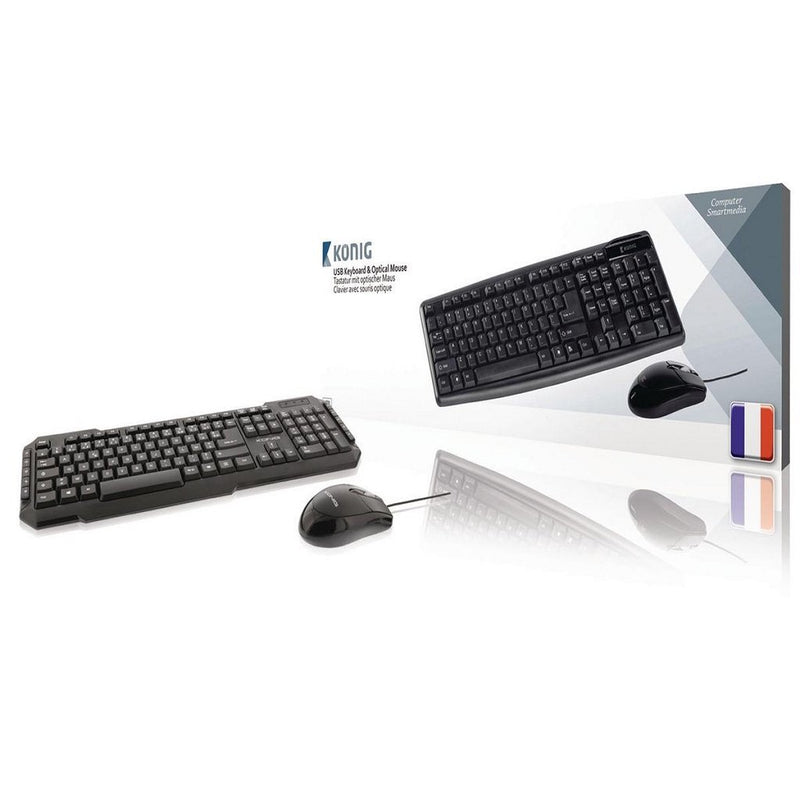 Load image into Gallery viewer, Overige Merken K ouml;nig CSKMCU100 USB Toetsenbord Optische Muis Zwart
