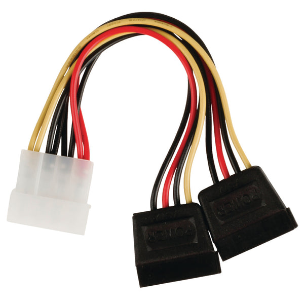 Valueline valueline vlcp73520v015 interne stroom splitterkabel molex mannelijk 2x sata 15-pins vrouwelijk 0,15 m veelkleurig