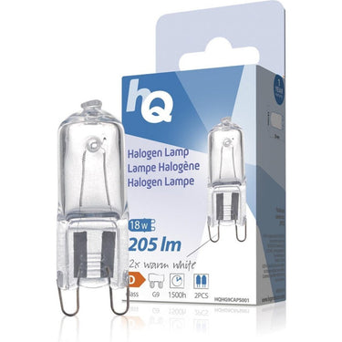 Hq hq halogeenlamp g9 18w 205lm warm wit 2 stuks