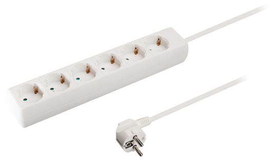 Valueline vles630f001wh stekkerdoos 6-wegs 3.00 m wit