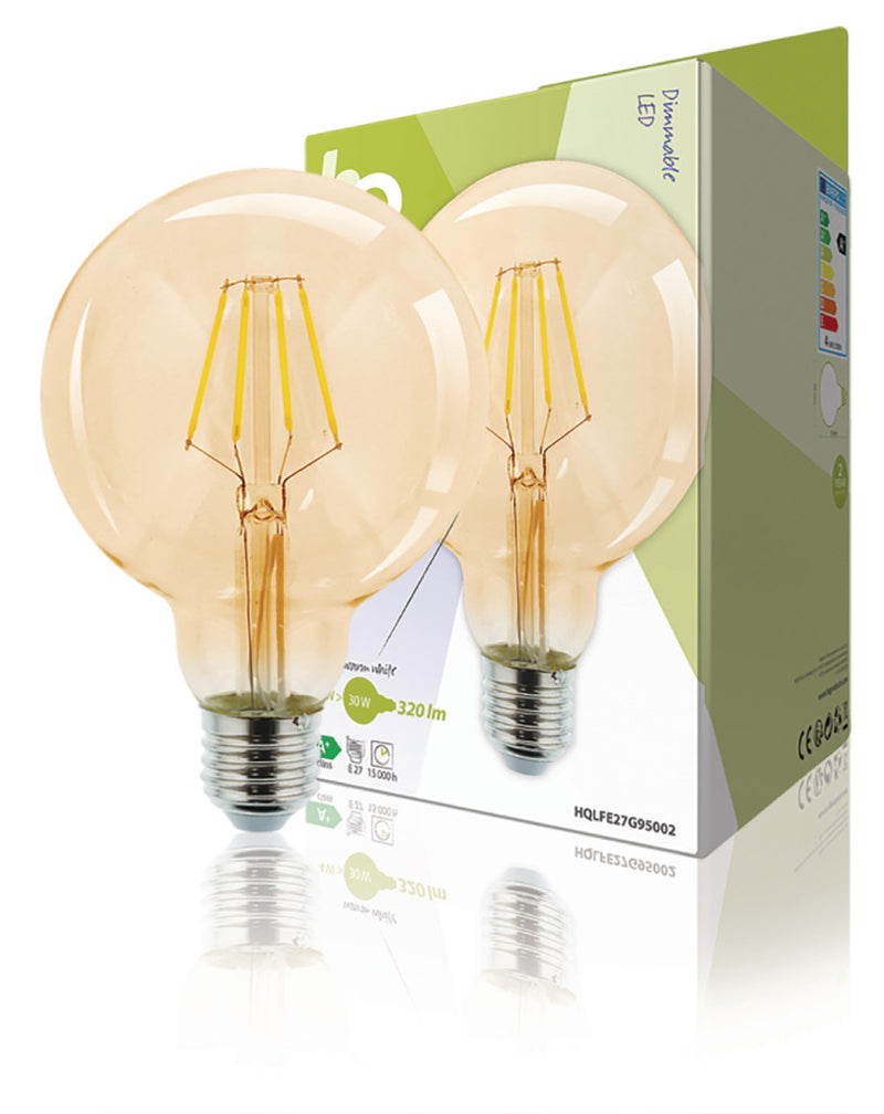 Load image into Gallery viewer, HQ HQ HQLFE27G95002 Led Retro Filament Lamp E27 Dimbaar G95 4 W 320 Lm 2500 K
