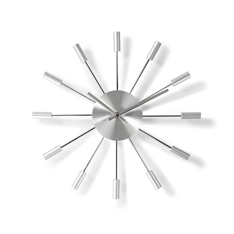 Load image into Gallery viewer, Nedis CLWA004MT34 Ronde Wandklok Diameter 34 Cm Zilver

