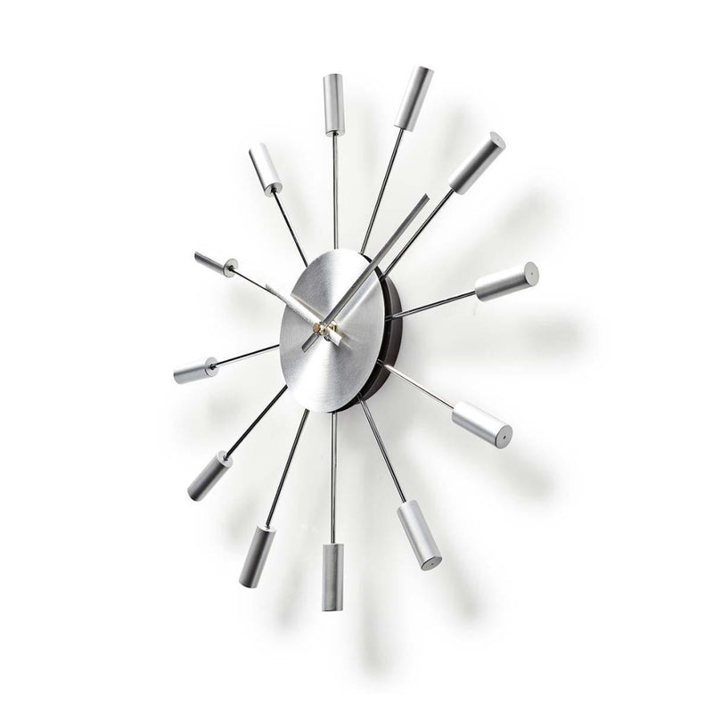 Load image into Gallery viewer, Nedis CLWA004MT34 Ronde Wandklok Diameter 34 Cm Zilver
