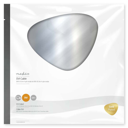 Nedis ccbp32000at20 dvi-kabel dvi-d 24+1-pins male - dvi-d 24+1-pins male 2,0 m antraciet