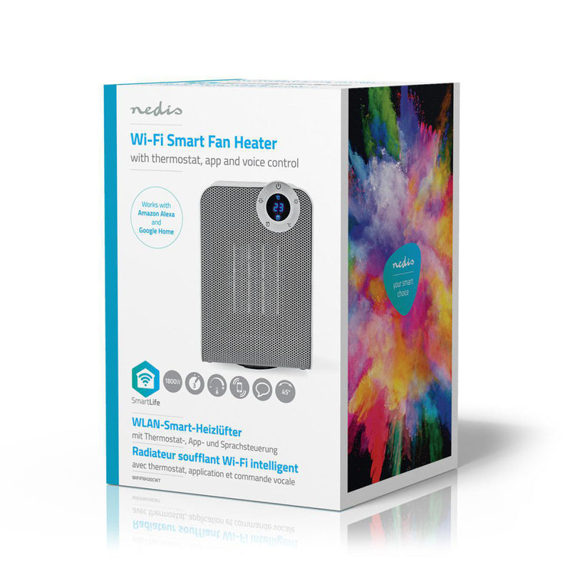 Load image into Gallery viewer, Nedis wififnh20cwt slimme ventilatorverwarming met wi-fi compact thermostaat oscillatie 1800 w wit
