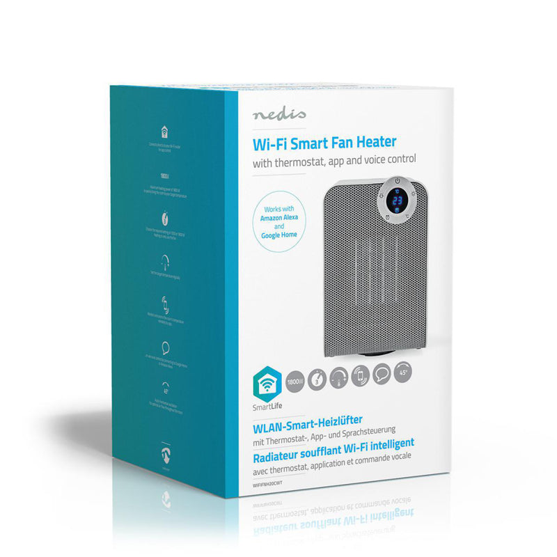Load image into Gallery viewer, Nedis wififnh20cwt slimme ventilatorverwarming met wi-fi compact thermostaat oscillatie 1800 w wit
