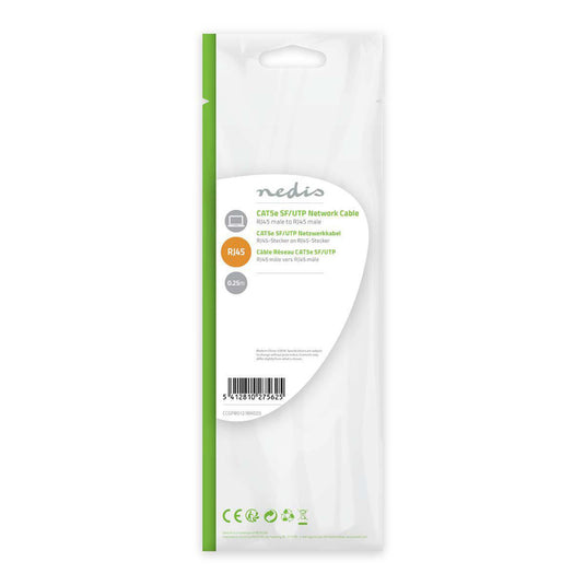 Nedis ccgp85121bk025 cat5e sf utp-netwerkkabel rj45 male - rj45 male 0,25 m zwart