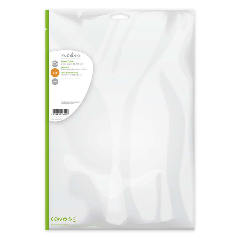 Load image into Gallery viewer, Nedis cegp10030bk50 voedingskabel schuko male - iec-320-c13 5,0 m zwart
