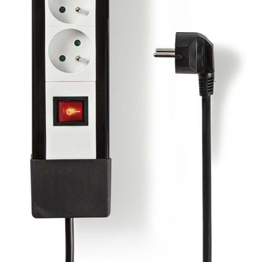 Nedis stekkerdoos exso830f1pro wit, zwart