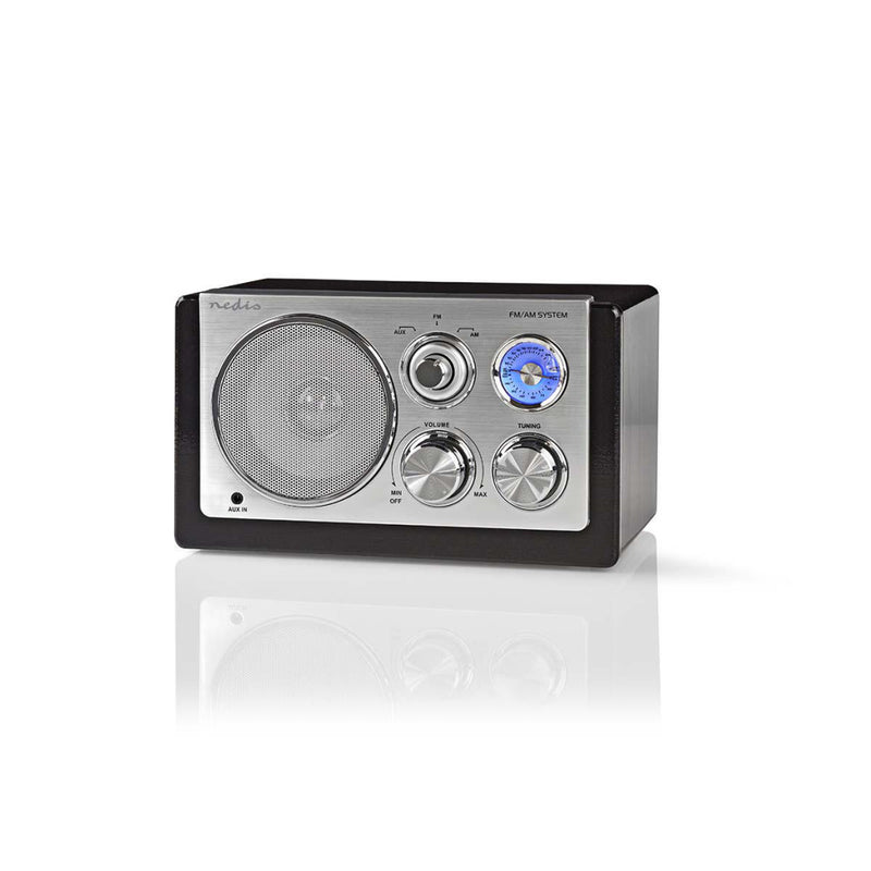 Load image into Gallery viewer, Nedis RDFM5100BK Fm-radio 9 W Analoge Tuning Retro Design Zwart
