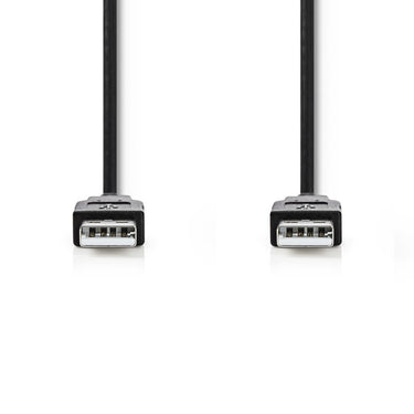 Nedis ccgt60000bk20 kabel usb 2.0 a male - a male 2,0 m zwart